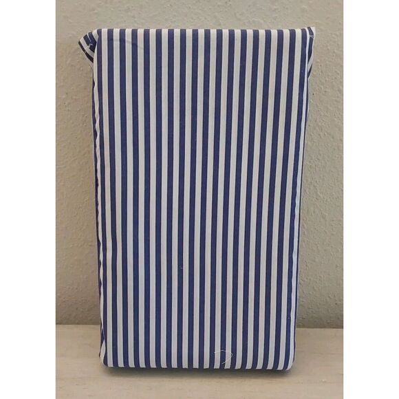 Ralph Lauren Organic Shirting Stripe Cotton Two Standard Pillowcases Blue White - Picture 4 of 9